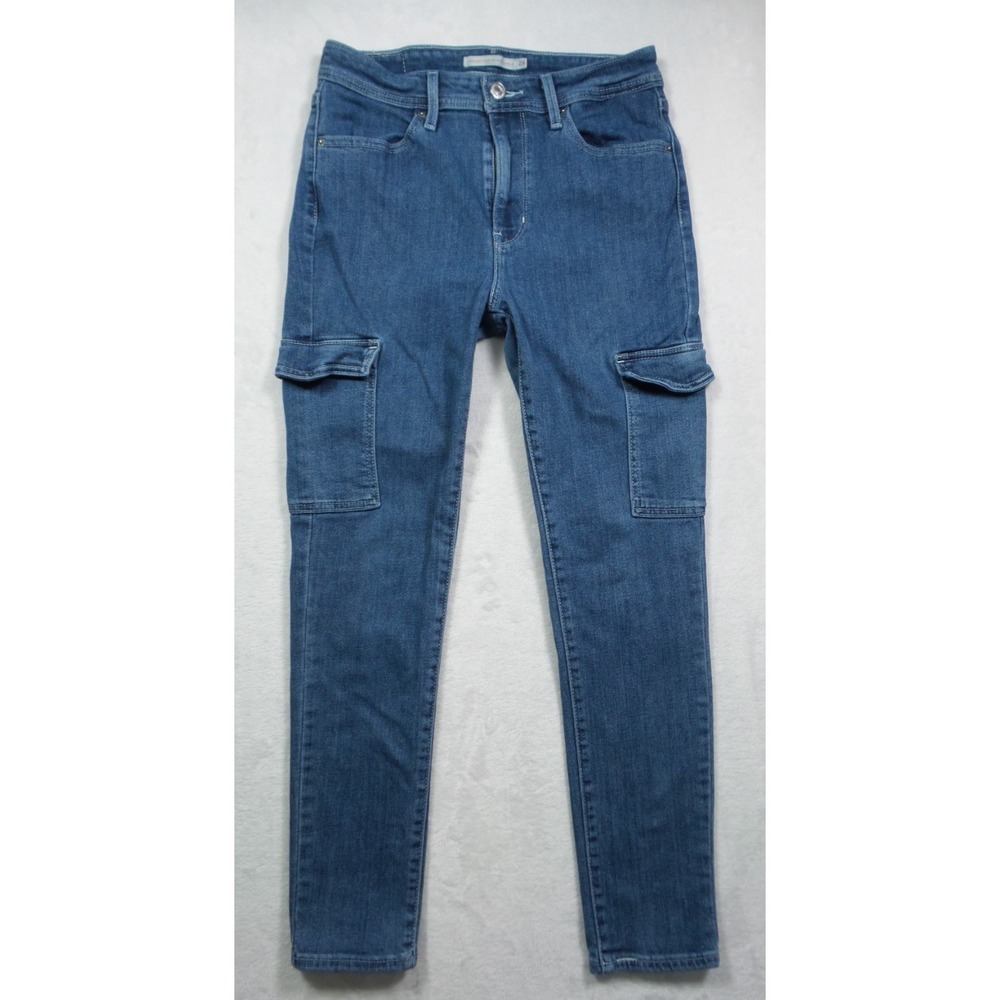 Levis 721 Jeans Womens Size 29 Blue Denim High Rise Skinny Ankle Cargo Stretch